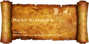 Markó Alexandra névjegykártya